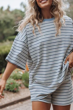 Hellen Stripe Short Set