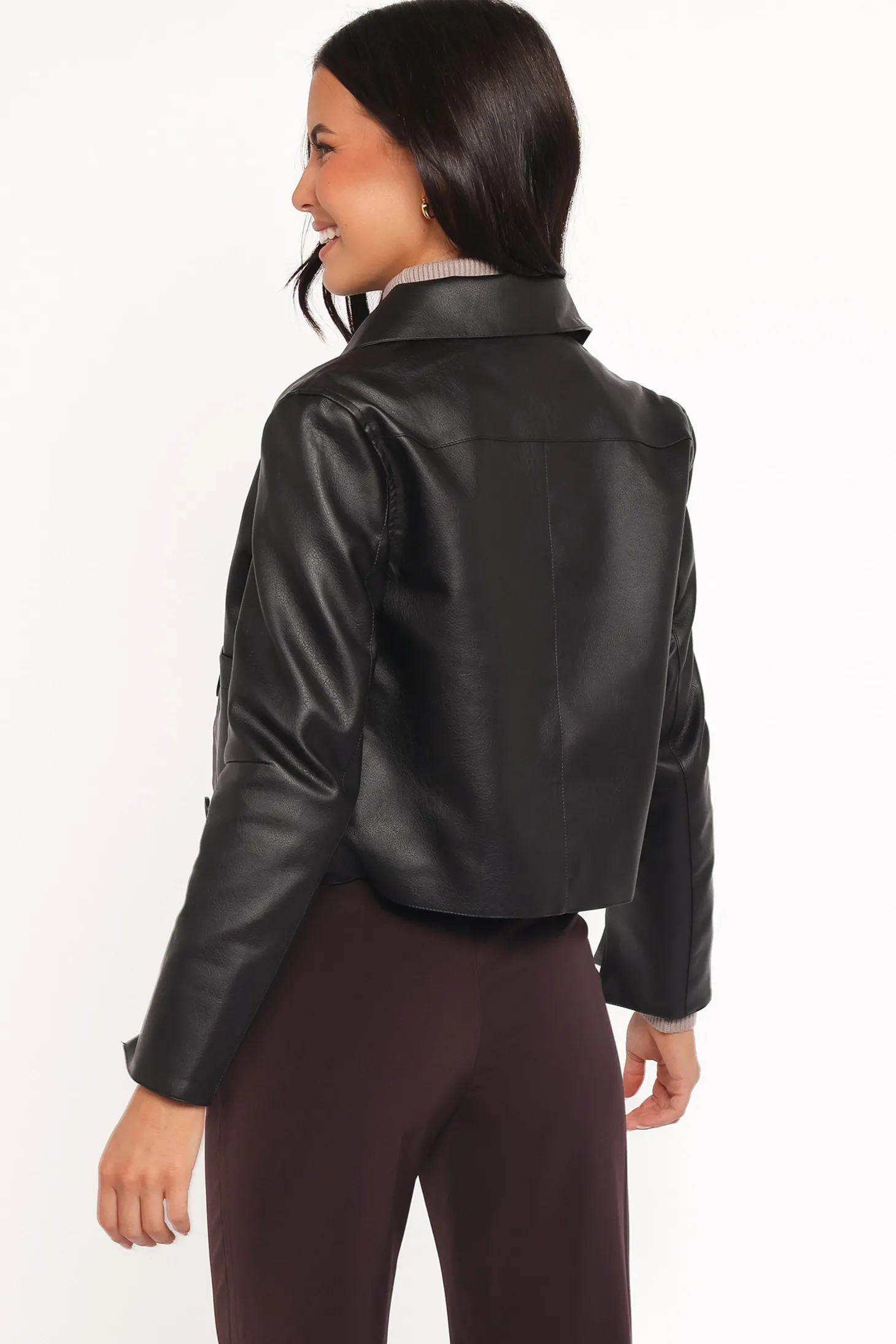 Hope Crop Faux Leather Jacket
