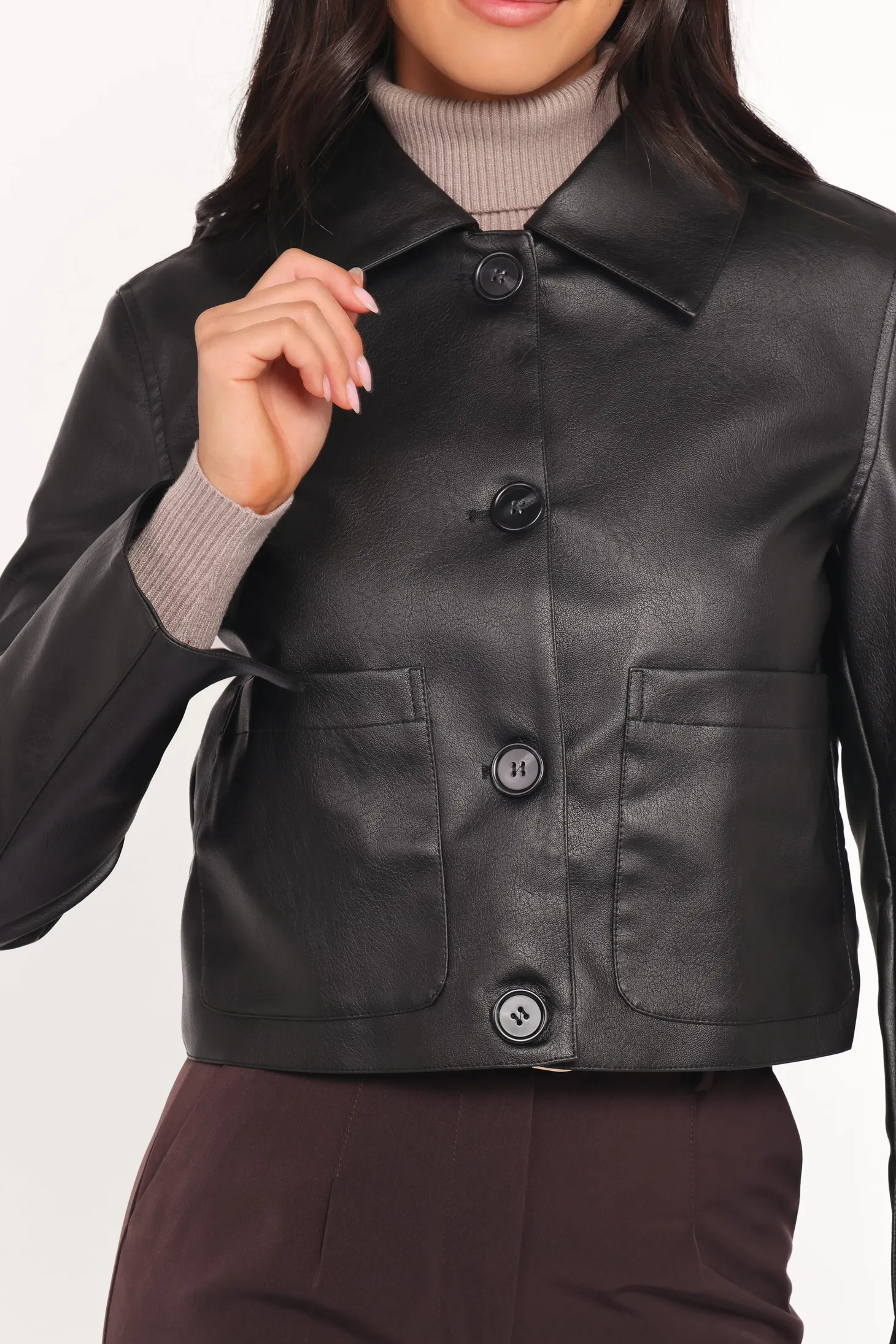 Hope Crop Faux Leather Jacket