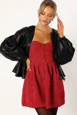 Ivanna Faux Leather Puff Sleeve Jacket