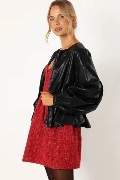 Ivanna Faux Leather Puff Sleeve Jacket