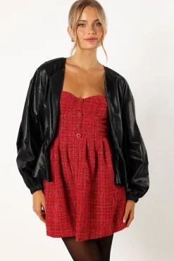 Ivanna Faux Leather Puff Sleeve Jacket