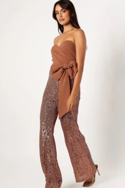 Jacquelin Bow Waist Sequin Jumpsuit