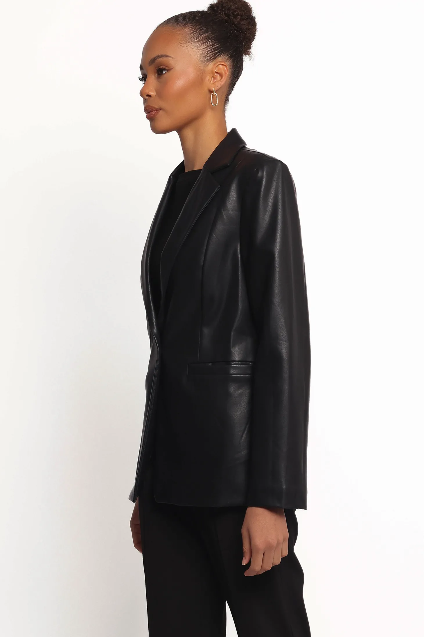 Jamie Faux Leather Blazer