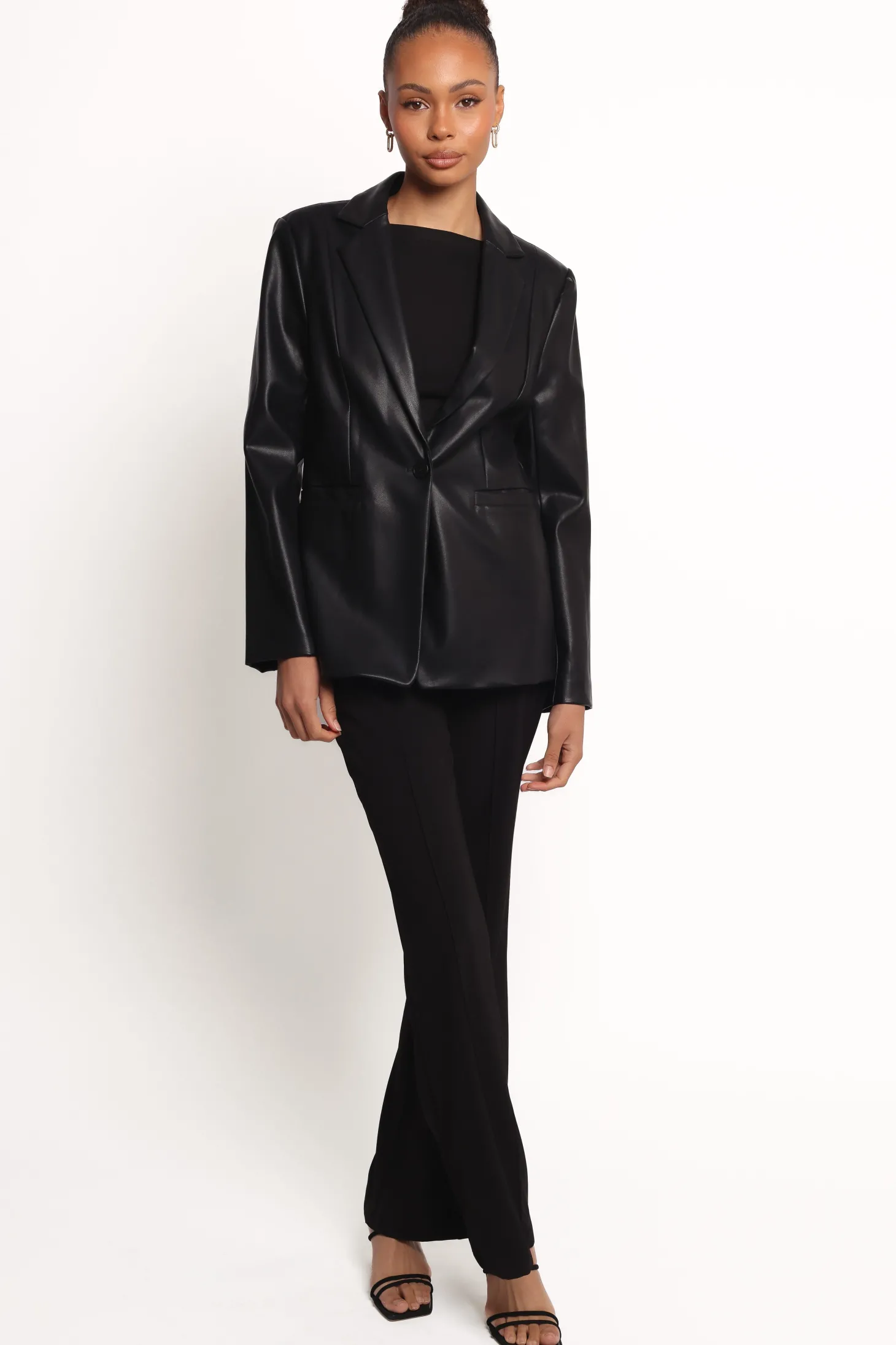 Jamie Faux Leather Blazer