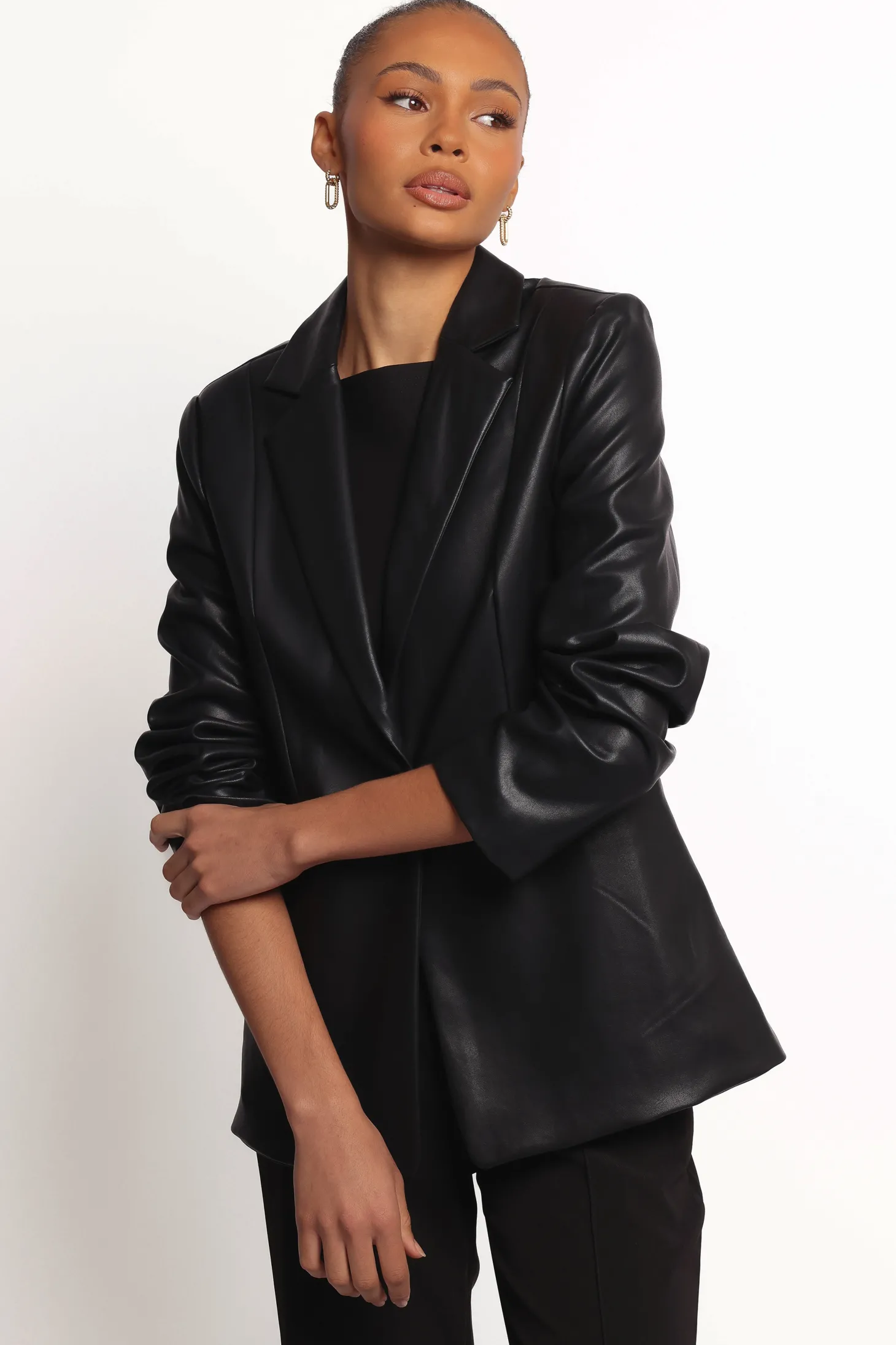 Jamie Faux Leather Blazer