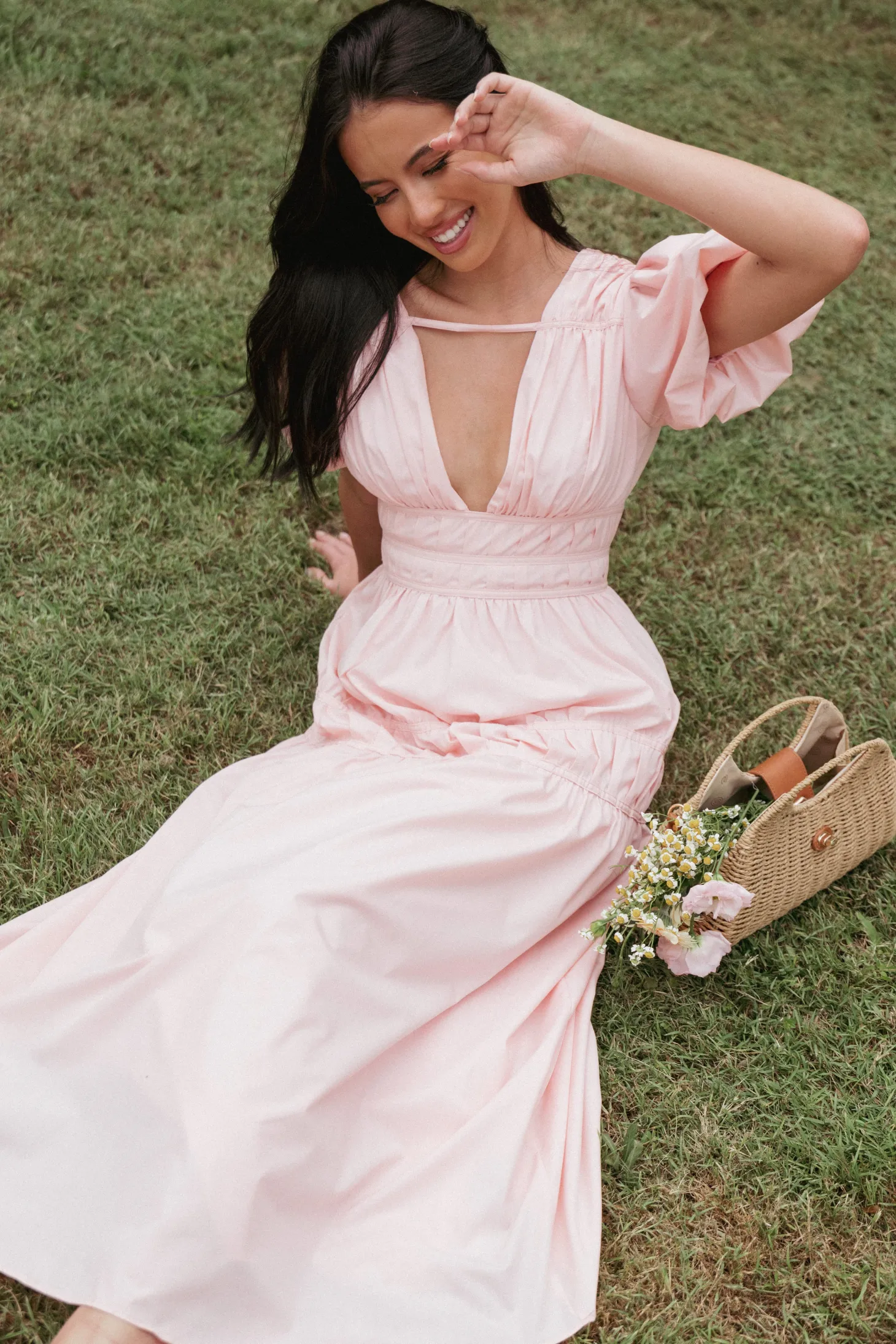 Joedy Puff Sleeve Midi Dress
