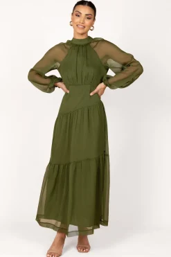 Julip Sheer Long Sleeve Maxi Dress