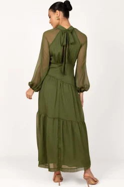 Julip Sheer Long Sleeve Maxi Dress