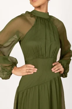 Julip Sheer Long Sleeve Maxi Dress