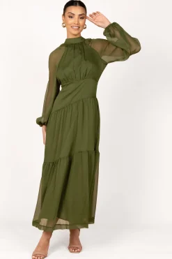 Julip Sheer Long Sleeve Maxi Dress
