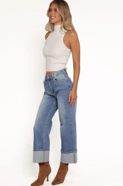 Just Black Cuffed Wide Leg Jean