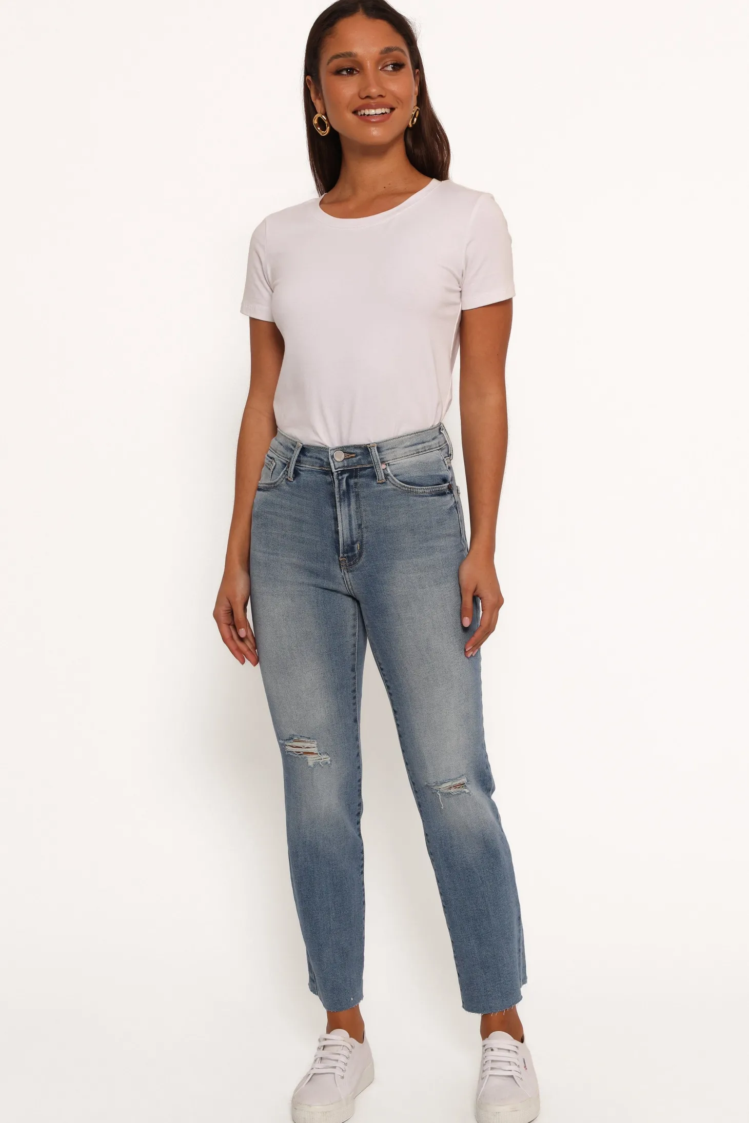 Just Black Distressed Slim Leg Jean