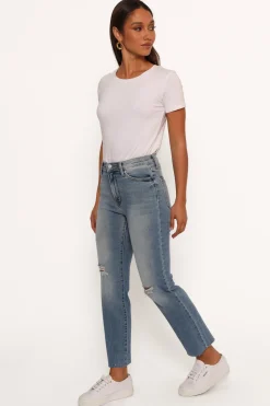 Just Black Distressed Slim Leg Jean