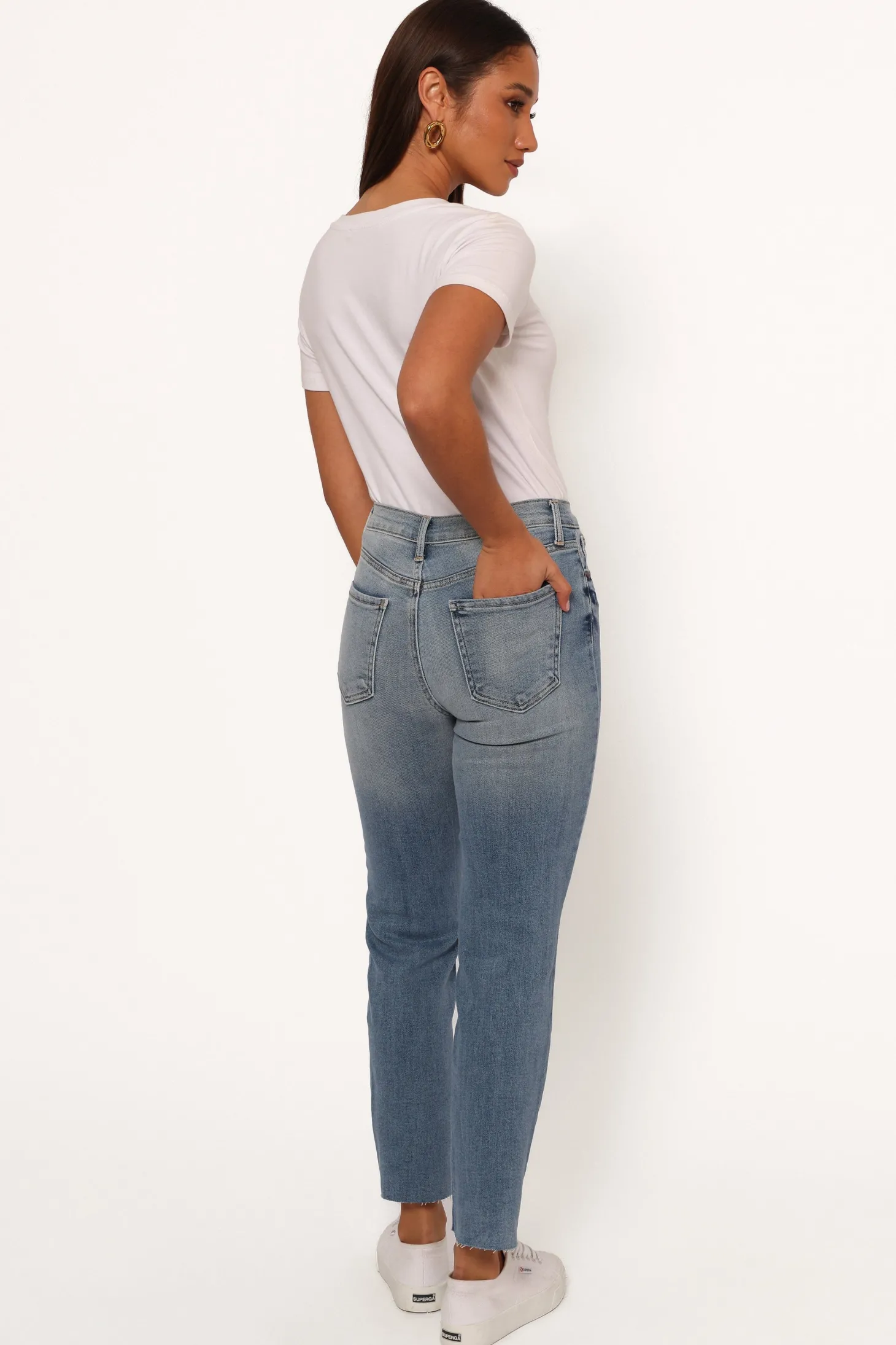Just Black Distressed Slim Leg Jean