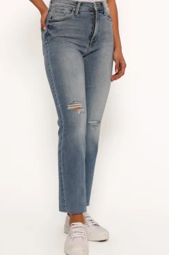 Just Black Distressed Slim Leg Jean