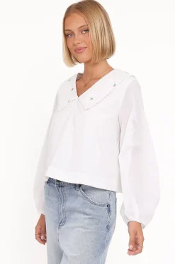Kenna Embroidered Long Sleeve Top