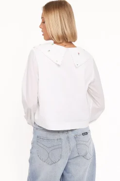 Kenna Embroidered Long Sleeve Top