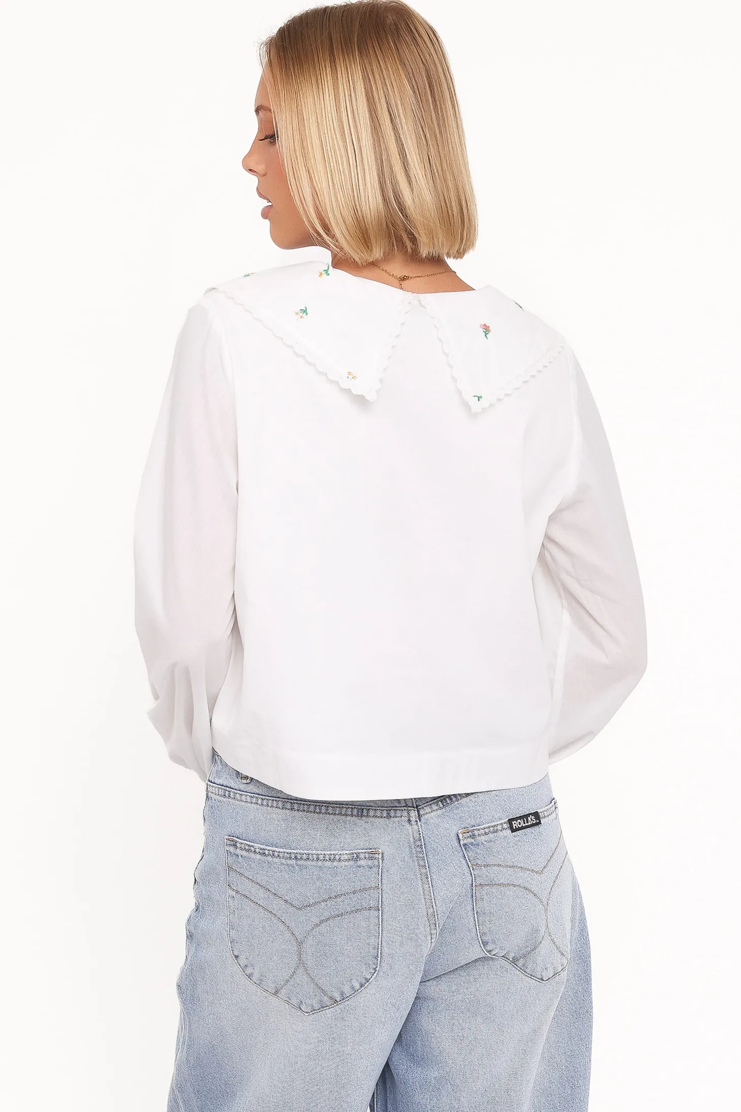 Kenna Embroidered Long Sleeve Top