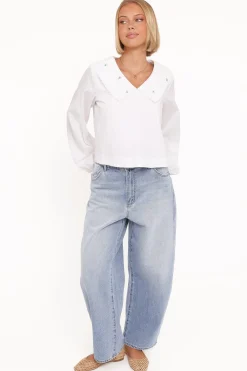Kenna Embroidered Long Sleeve Top