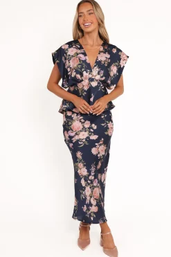 Kenna Satin Midi Skirt