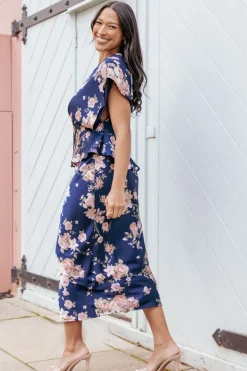 Kenna Satin Midi Skirt