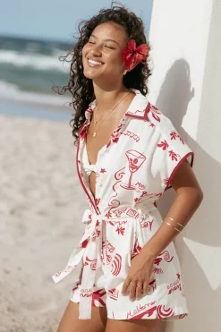 Kensie Tie Waist Romper