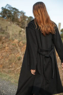 Kloss Tie Front Long Coat
