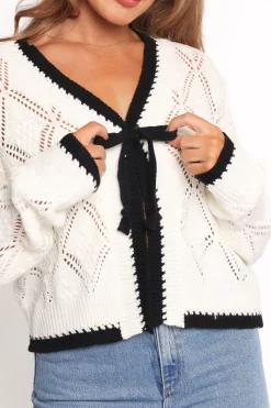 Lainy Bow Tie Font Cardigan