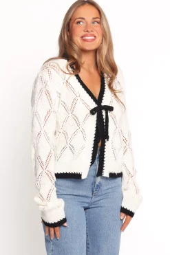 Lainy Bow Tie Font Cardigan