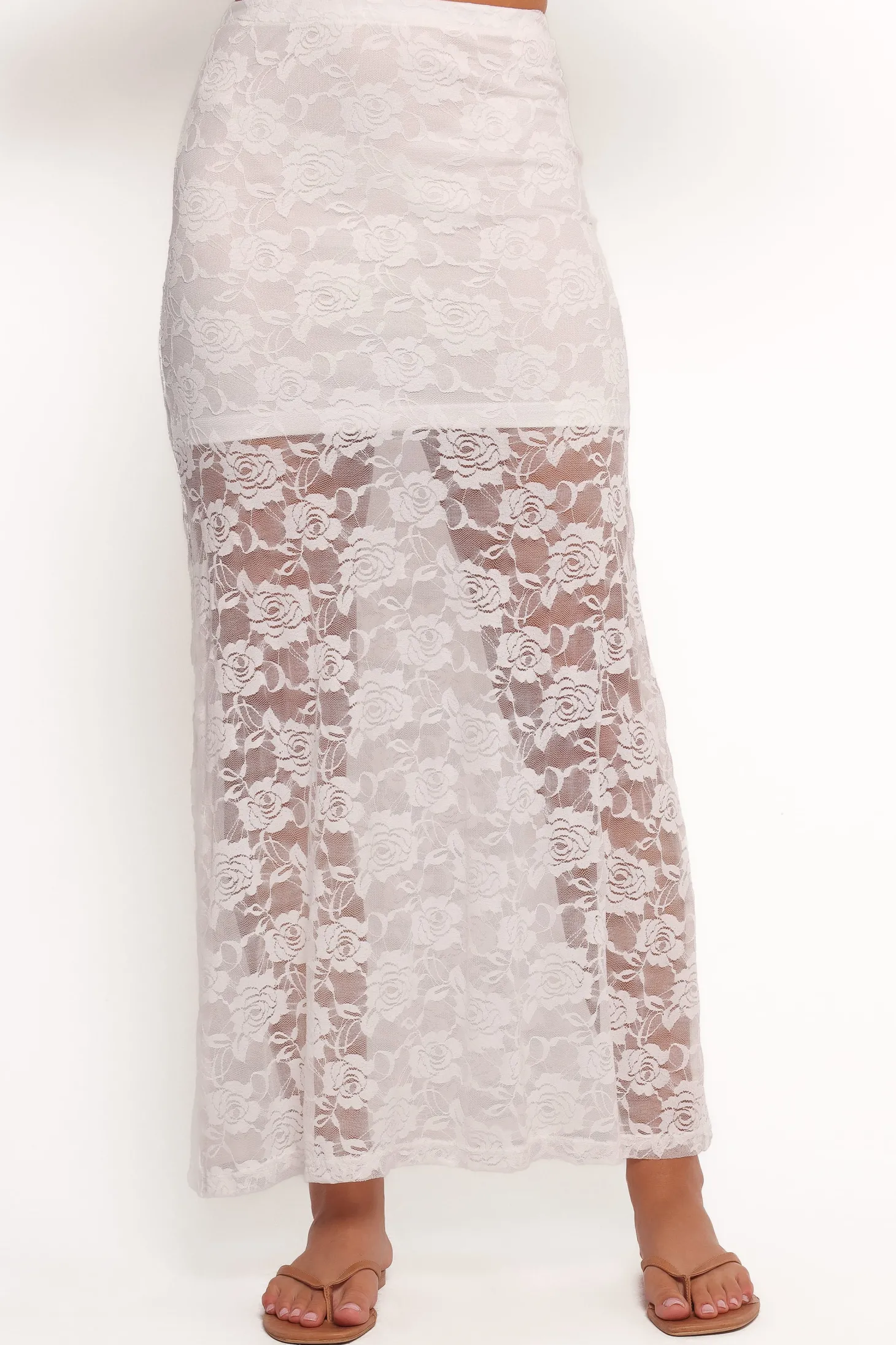 Laken Sheer Lace Maxi Skirt