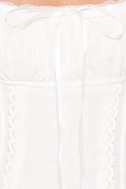 Lany Lace Trim Flutter Top