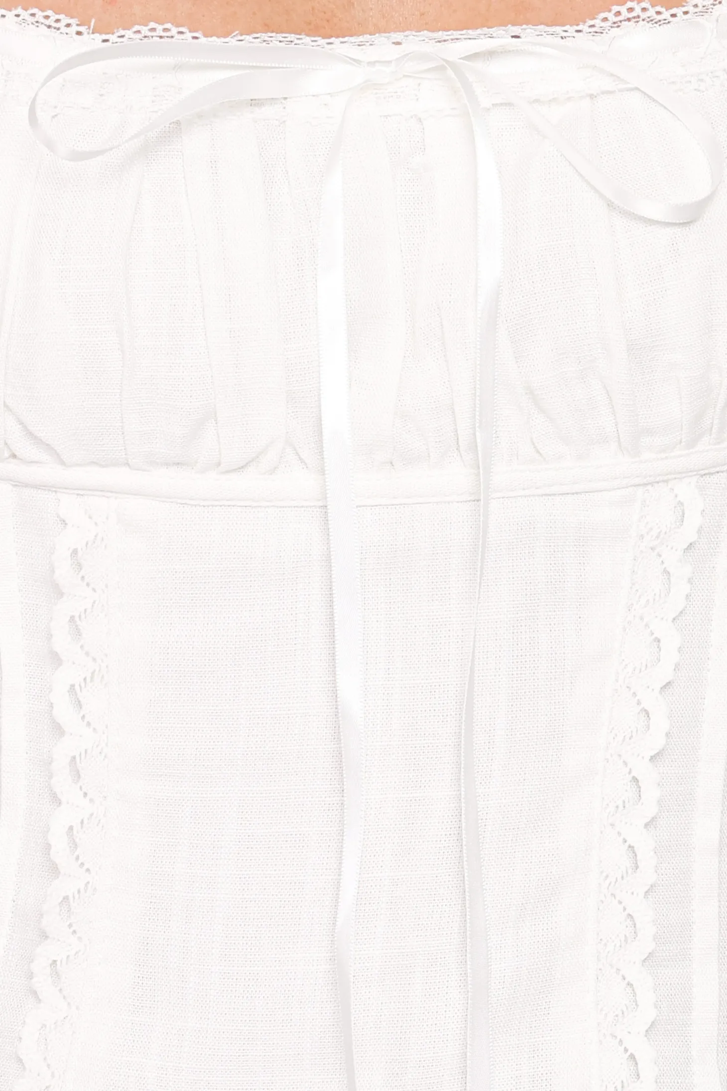 Lany Lace Trim Flutter Top