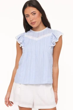 Laoise Lace Inset Ruffle Top