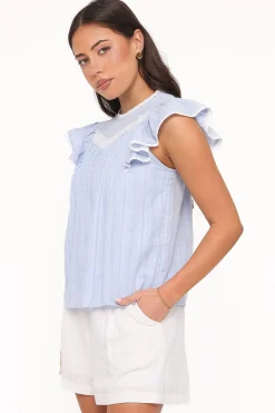 Laoise Lace Inset Ruffle Top