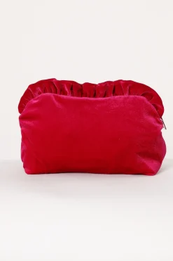 Large Velvet Ruffle Pouch