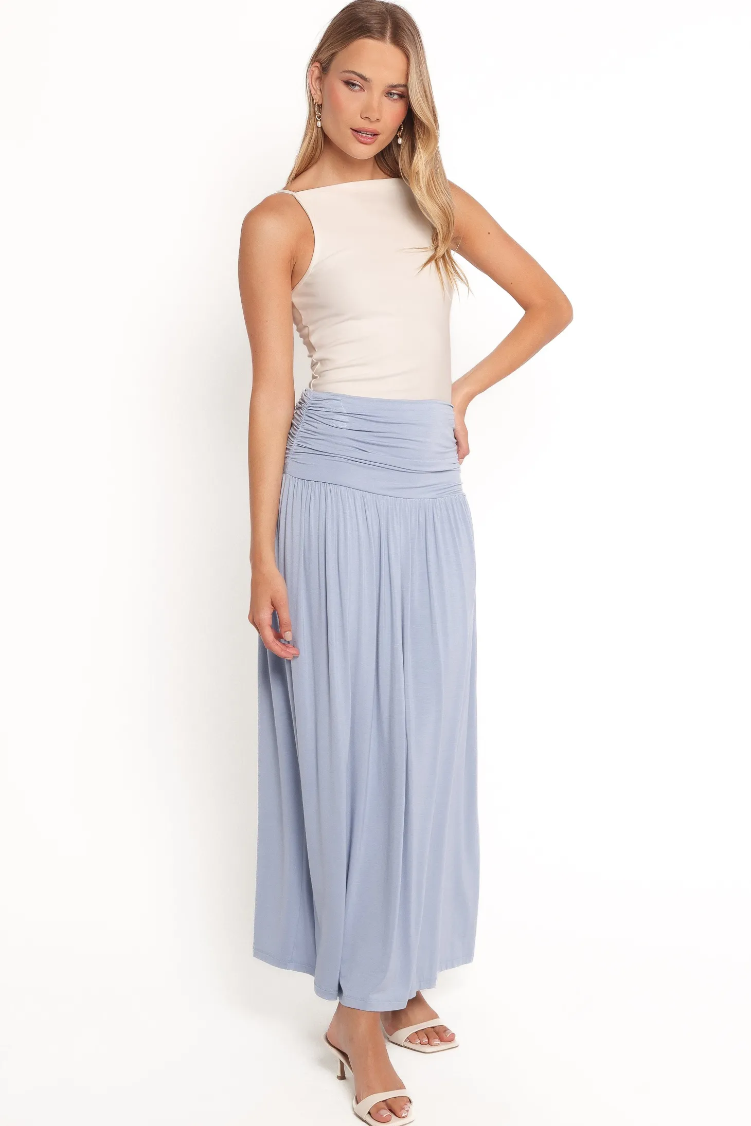 Lavia Ruched Knit Maxi Skirt