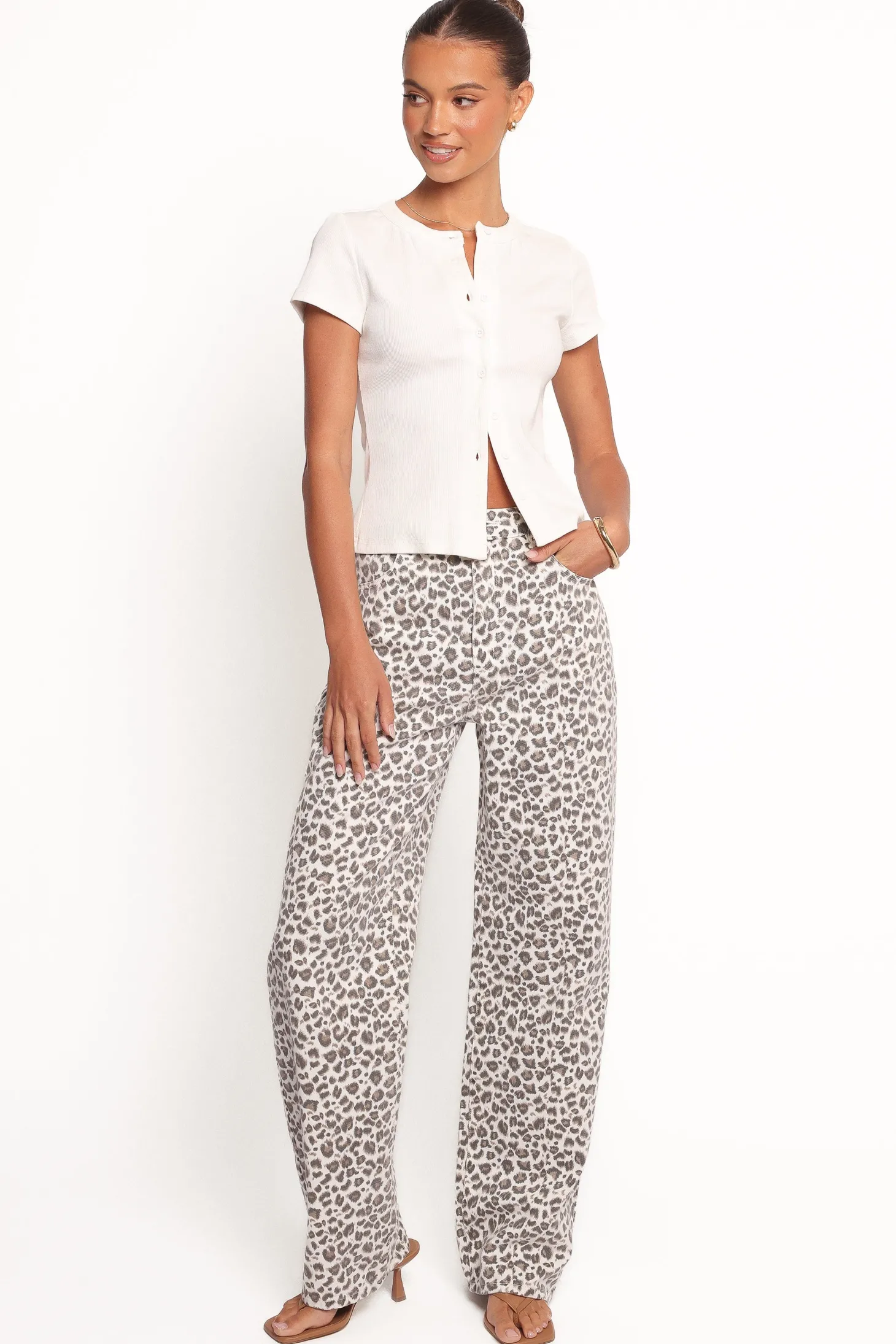Leila Printed Wide Leg Jean