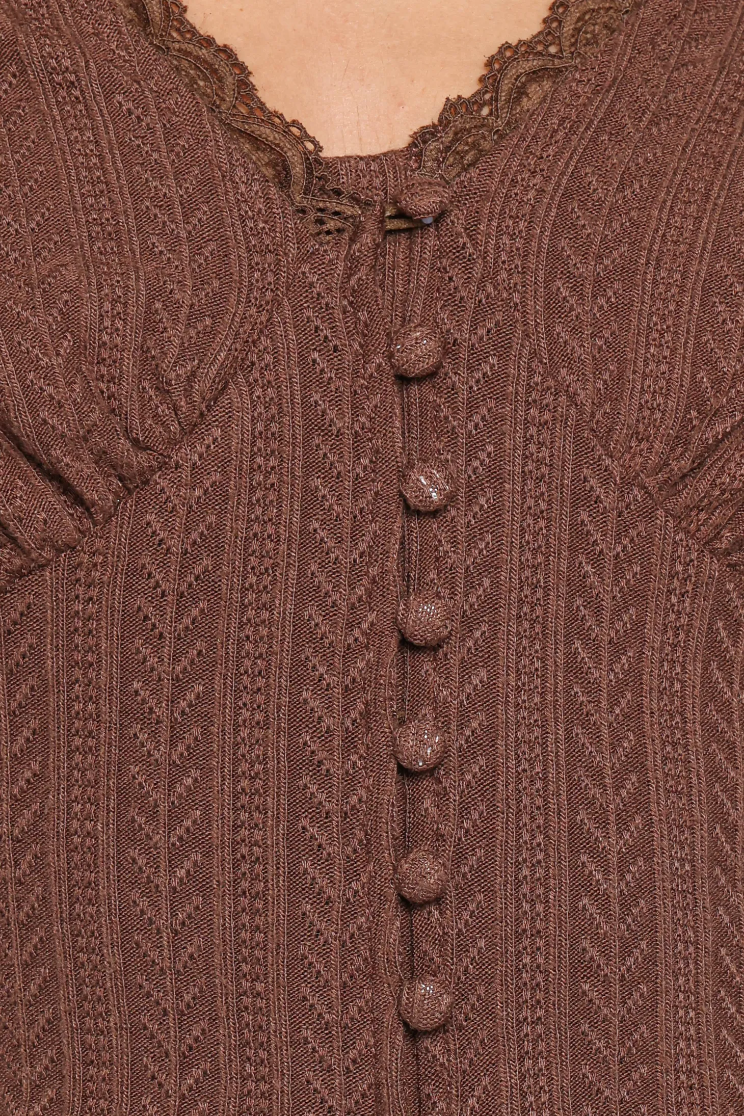 Leslie Long Sleeve Textured Button Front Top