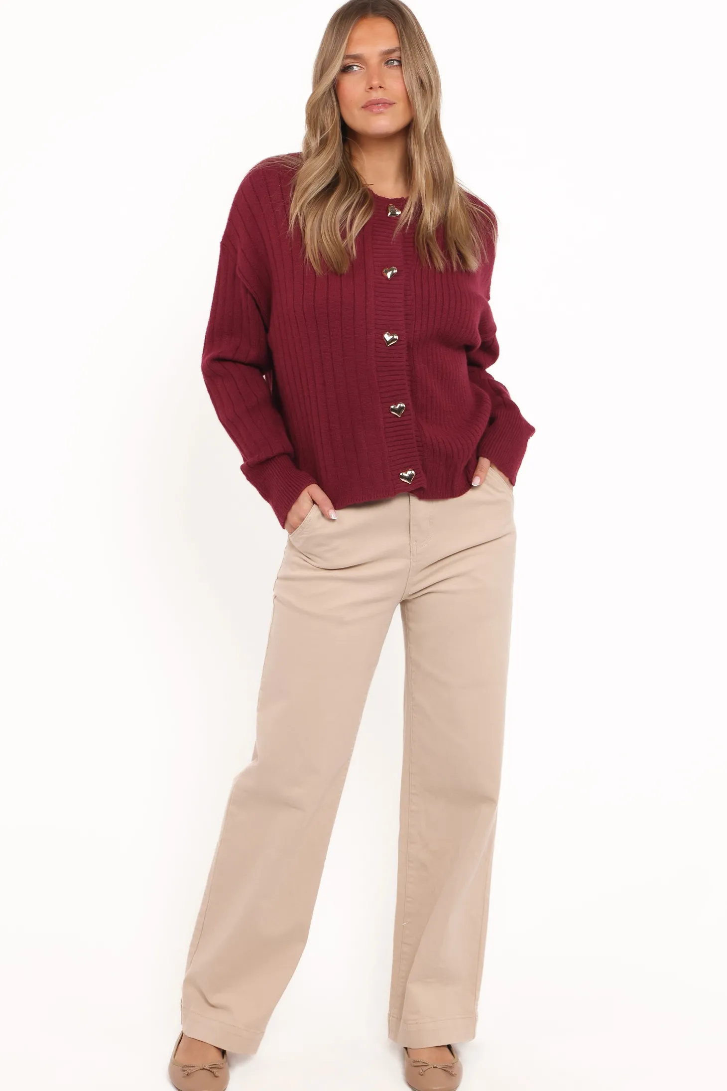 Loulani Heart Button Cardigan