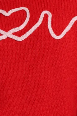 Love Embroidered Knit Sweater