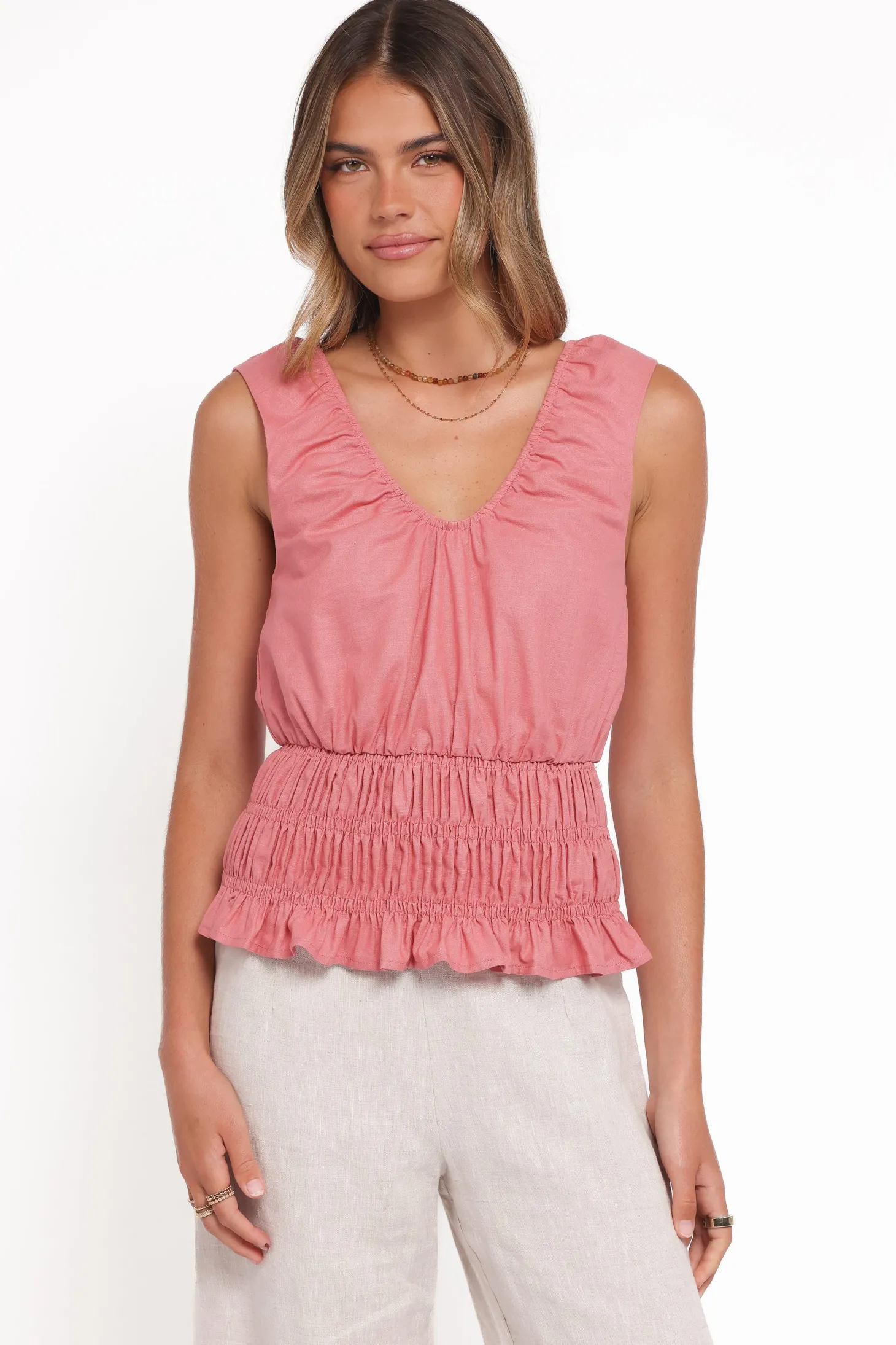 Lucilla Shirred Waist Top