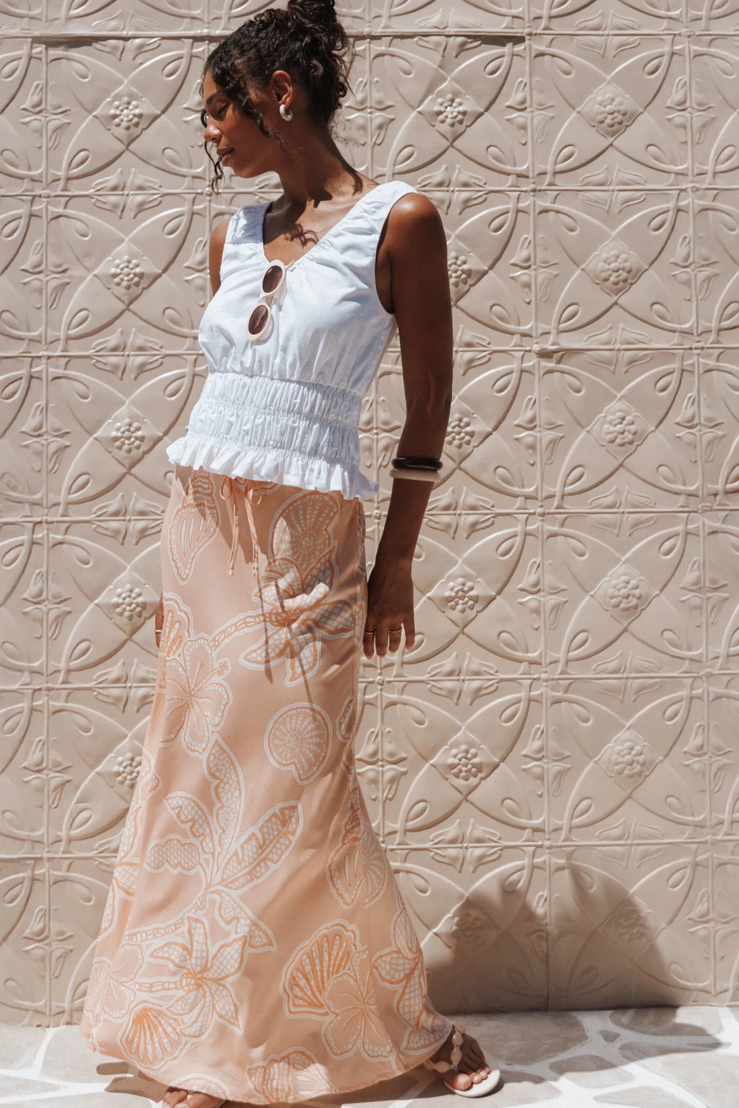 Lucilla Shirred Waist Top