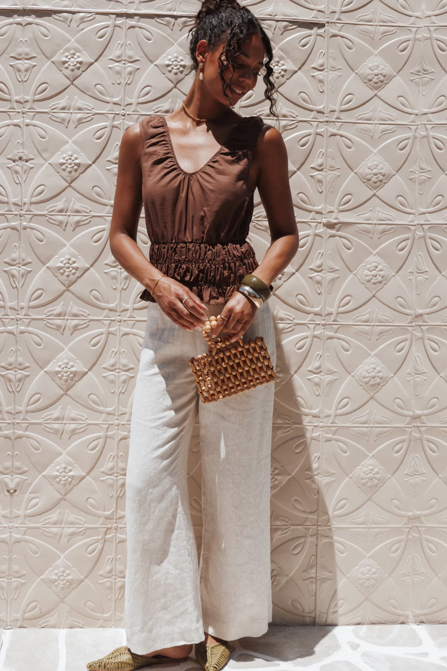 Lucilla Shirred Waist Top