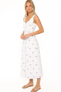 Luellen Embroidered Daisy Midi Dress