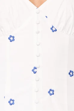 Luellen Embroidered Daisy Midi Dress