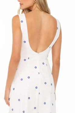 Luellen Embroidered Daisy Midi Dress