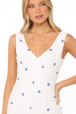 Luellen Embroidered Daisy Midi Dress