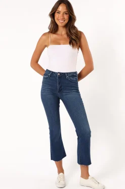 Luna High Rise Tonal Crop Flare Jean