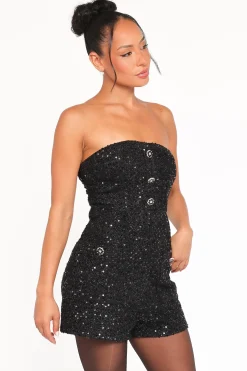 Madeline Strapless Tweed Romper